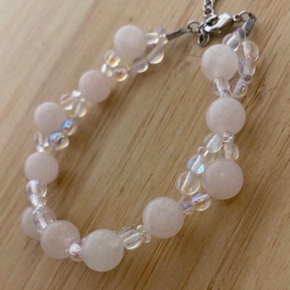 Genuine Rose Quartz Twist Bracelet - Picture 3 of 3
